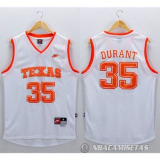 Camiseta NCAA Texas Durant Blanco #35