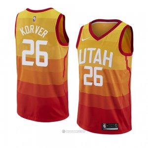 Camiseta Utah Jazz Kyle Korver #26 Ciudad 2018 Amarillo
