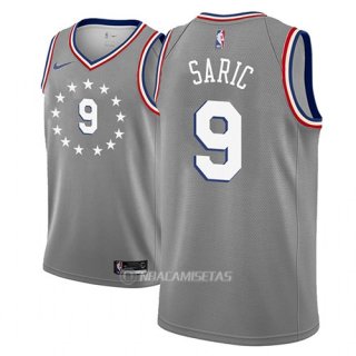 Camiseta Philadelphia 76ers Dario Saric #9 Ciudad 2018-19 Gris