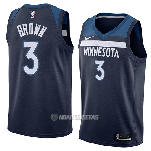 Camiseta Minnesota Timberwolves Anthony Brown #3 Icon 2018 Azul [NBN501] - €22.00 : Comprar ...