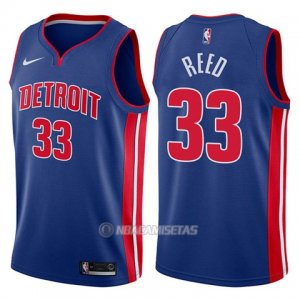Camiseta Detroit Pistons Willie Reed #33 Icon 2017-18 Azul