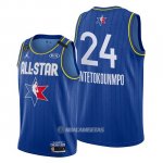 Camiseta All Star 2020 Milwaukee Bucks Giannis Antetokounmpo #24 Azul