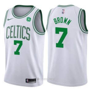 Camiseta Autentico Boston Celtics Brown #7 2017-18 Blanco