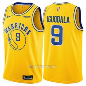 Camiseta Golden State Warriors Andre Iguodala #9 Hardwood Classic 2018 Amarillo
