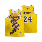 Camiseta Los Angeles Lakers Kobe Bryant #24 Mamba Amarillo