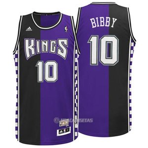 Camiseta Retro Sacramento Kings Bibby Purpura #10 Negro