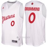 Camiseta Navidad Detroit Pistons Andre Drummond #0 Blanco