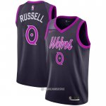 Camiseta Minnesota Timberwolves D'angelo Russell #0 Ciudad 2018-19 Violeta