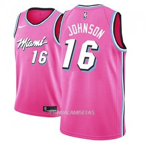 Camiseta Miami Heat James Johnson #16 Earned 2018-19 Rosa
