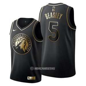 Camiseta Golden Edition Minnesota Timberwolves Malik Beasley #5 2019-20 Negro