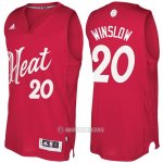 Camiseta Navidad Miami Heat Justise Winslow #20 Rojo