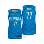 Camiseta Slovenia Luka Doncic #77 Segunda Azul