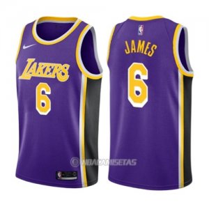 Camiseta Los Angeles Lakers LeBron James #6 Statement 2019 Violeta