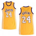 Camiseta Faldas Mujer Lakers Bryant #24 Amarillo