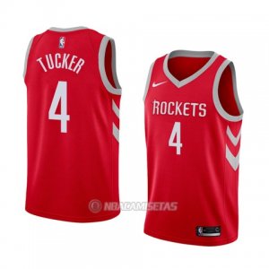 Camiseta Houston Rockets P.j. Tucker #4 Icon 2017-18 Rojo