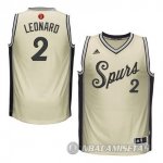 Camiseta San Antonio Spurs Leonard Navidad #2 Blanco