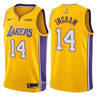 Camiseta Autentico Los Angeles Lakers Ingram #14 2017-18 Amarillo