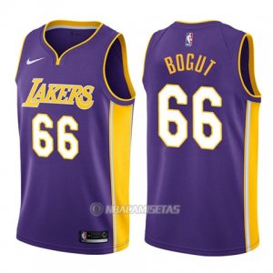 Camiseta Los Angeles Lakers Andrew Bogut #66 Statement 2017-18 Violeta