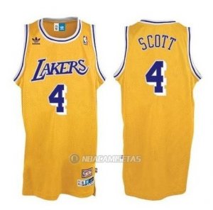 Camiseta Retro Los Angeles Lakers Scott #4 Amarillo 2016-17