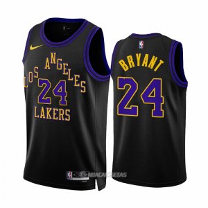Camiseta Los Angeles Lakers Kobe Bryant #24 Ciudad 2023-24 Negro