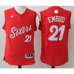 Camiseta Navidad Philadelphia 76ers Embiid #21 Rojo