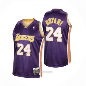 Camiseta Los Angeles Lakers Kobe Bryant #8 #24 Segunda Mitchell & Ness Violeta