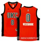 Camiseta Oklahoma City Thunder Westbrook #0 Naranja