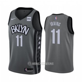 Camiseta Brooklyn Nets Kyrie Irving #11 Statement 2019-20 Gris