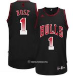Camiseta Ambiente Chicago Bulls Rose #1 Negro