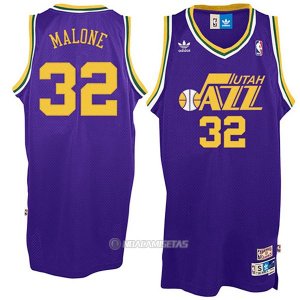 Camiseta Retro Utah Jazz Malone #32 Purpura
