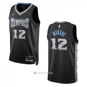 Camiseta Memphis Grizzlies Ja Morant #12 Ciudad 2022-23 Negro