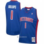 Camiseta Detroit Pistons Chauncey Billups #1 Mitchell & Ness 2003-04 Azul