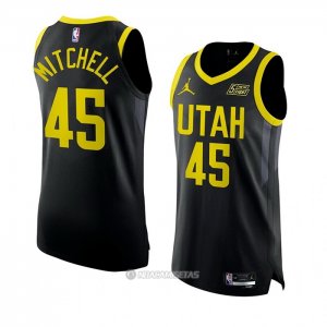 Camiseta Utah Jazz Donovan Mitchell #45 Statement Autentico 2022-23 Negro