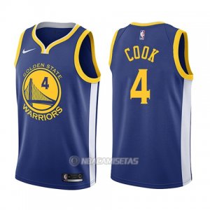 Camiseta Golden State Warriors Quinn Cook #4 Icon 2017-18 Azul
