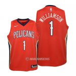Camiseta Nino New Orleans Pelicans Zion Williamson #1 Statement 2019 Rojo