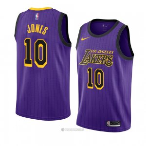 Camiseta Los Angeles Lakers Jemerrio Jones #10 Ciudad 2018-19 Violeta