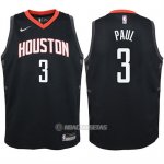 Camiseta Nino Houston Rockets Chris Paul #3 Statehombret 2017-18 Negro
