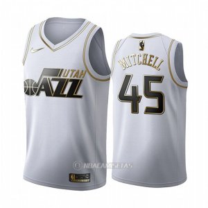 Camiseta Golden Edition Utah Jazz Donovan Mitchell #45 2019-20 Blanco