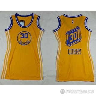 Camiseta Faldas Atractivas Warriors Curry #30 Amarillo