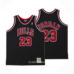 Camiseta Ni#Chicago Bulls Michael Jordan #23 Mitchell & Ness 1997-98 Negro