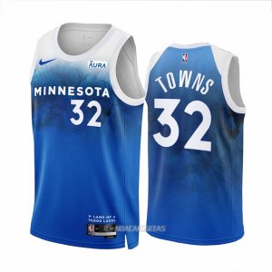 Camiseta Minnesota Timberwolves Karl-Anthony Towns #32 Ciudad 2023-24 Azul