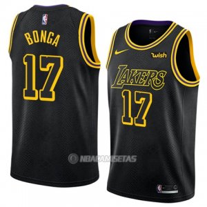 Camiseta Los Angeles Lakers Isaac Bonga #17 Ciudad 2017-18 Negro