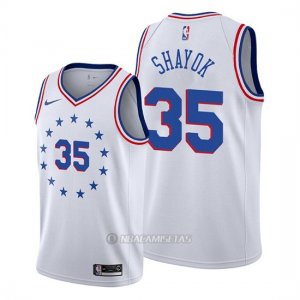 Camiseta Philadelphia 76ers Marial Shayok #35 Earned Blanco