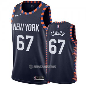 Camiseta New York Knicks Knicks Taj Gibson #67 Ciudad 2019 Azul