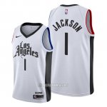 Camiseta Los Angeles Clippers Reggie Jackson #1 Classic 2019-20 Blanco
