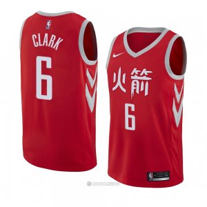 Camiseta Houston Rockets Gary Clark #6 Ciudad 2018 Rojo
