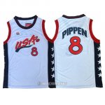 Camiseta USA 1996 Pippen #8 Blanco