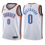 Camiseta Nino Oklahoma City Thunder Russell Westbrook Association #0 2017-18 Blanco