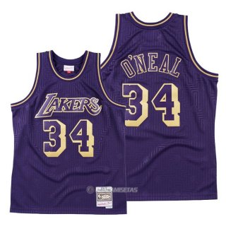 Camiseta Los Angeles Lakers Shaquille O'neal #34 2020 Chinese New Year Throwback Violeta