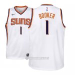 Camiseta Nino Phoenix Suns Devin Booker #1 2017-18 Blanco